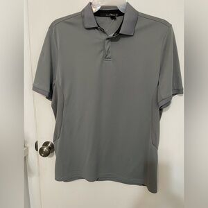 RLX RALPH LAUREN GRAY SHORT SLEEVE SNAP CLOSE GOLF POLO MESH SIDES LARGE